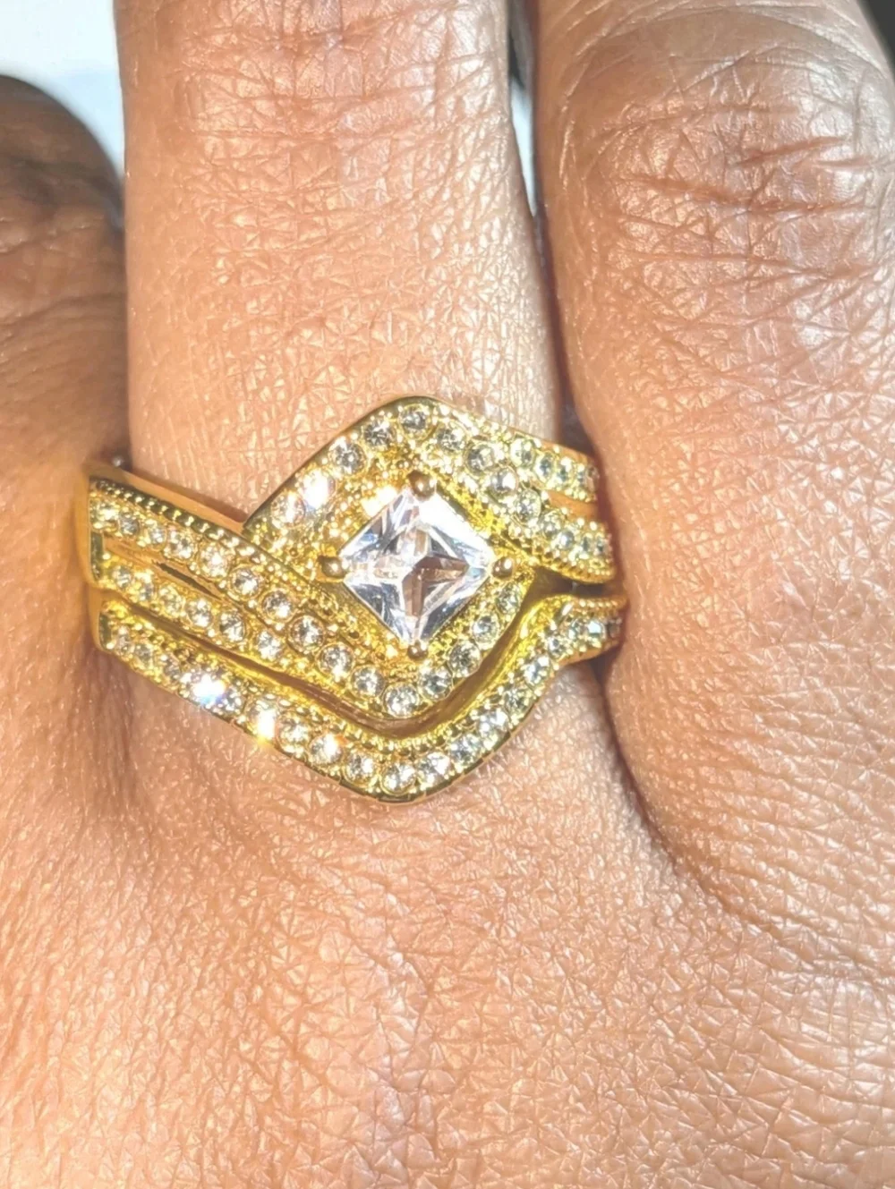3Ct Lab-Created Diamond Engagement Bridal Ring Set 14K Yellow Gold Plated Sz 10